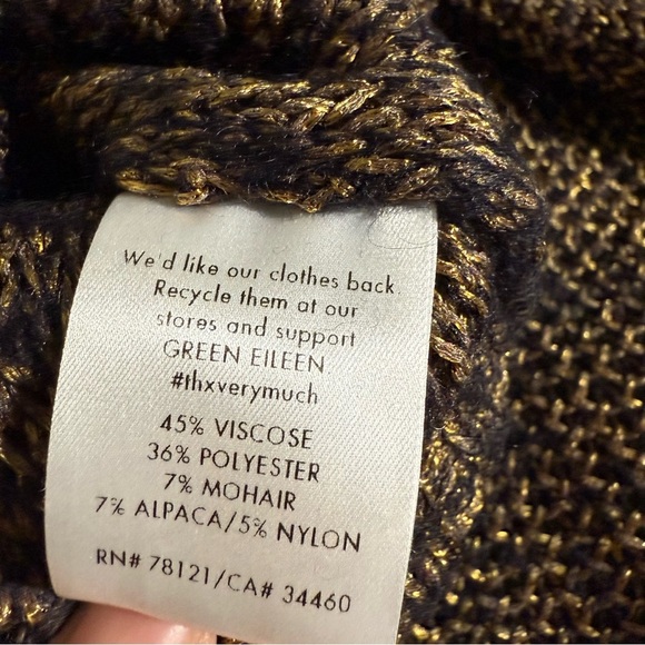 Eileen Fisher Metallic Ballet-Neck Shaped Sweater size Small - Picture 10 of 10